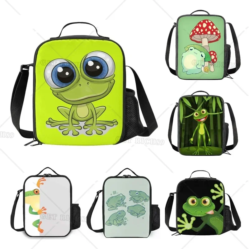 Детская изолированная сумка для ланча в виде лягушки маленькая милая
