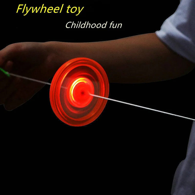 

Flywheel Spinning Toy Spinner Fidget Rainbow Lightshow Children Pull Line Flashing Toys Led Light Up Glow Wheel Luminous Rope