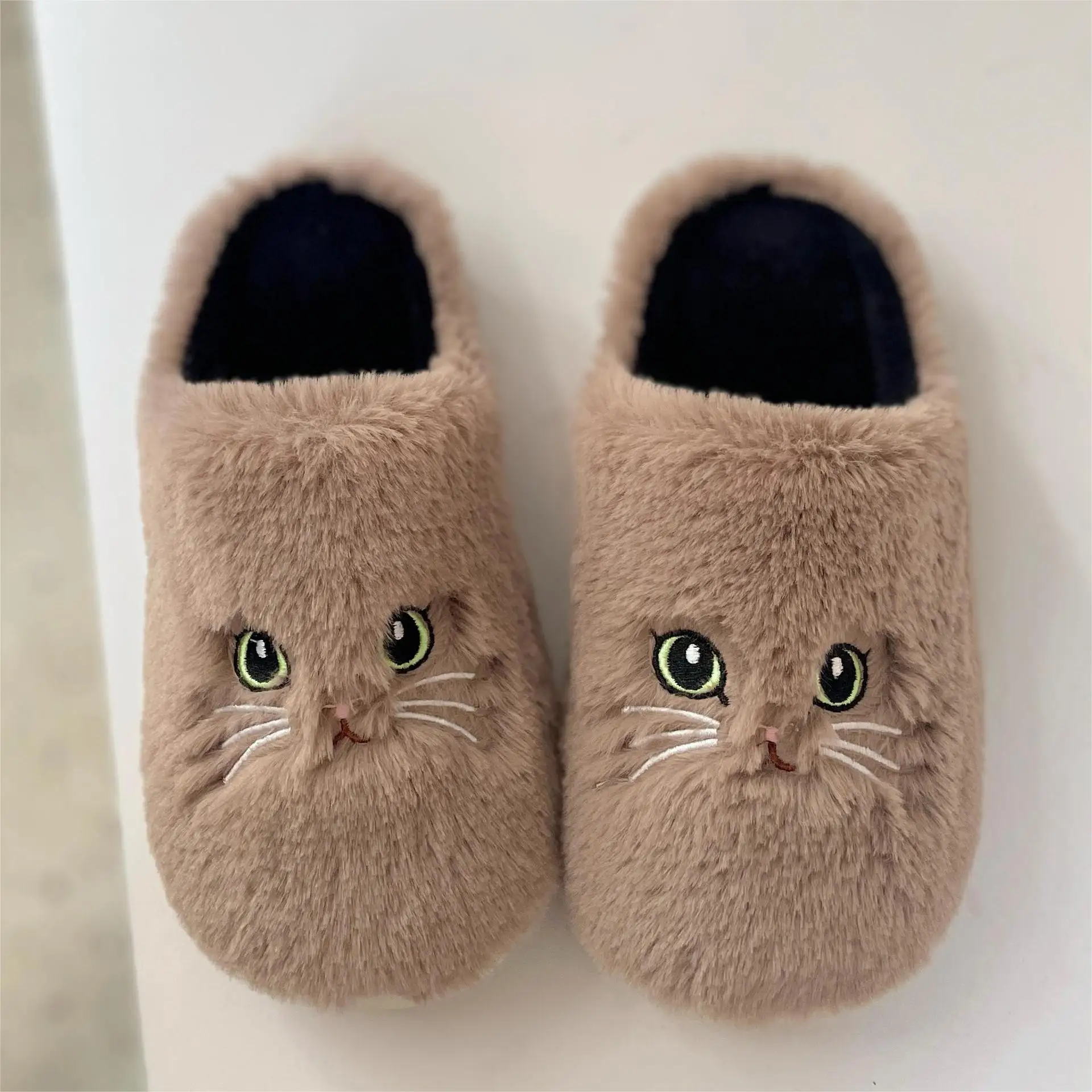 

Spring Summer Slippers Soft Flax Simple Cute Warm Home Men Women House Floor Indoor Slides Fur Cross Fat Dudu Shoes Room Flat