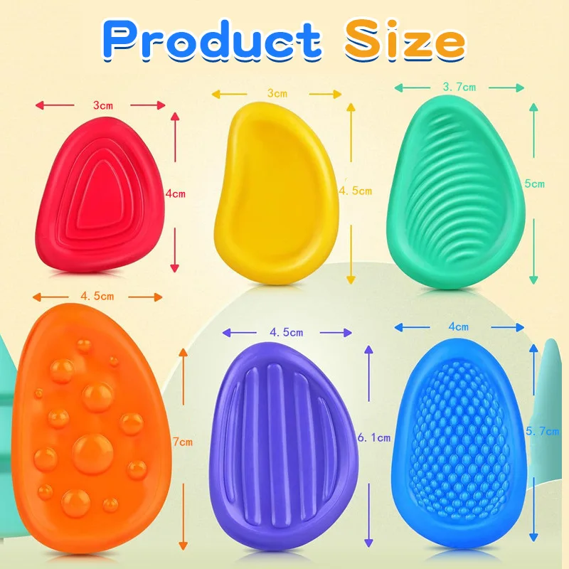 Непоседа игрушки сенсорный камень 6 шт. текстурированный беспокойства