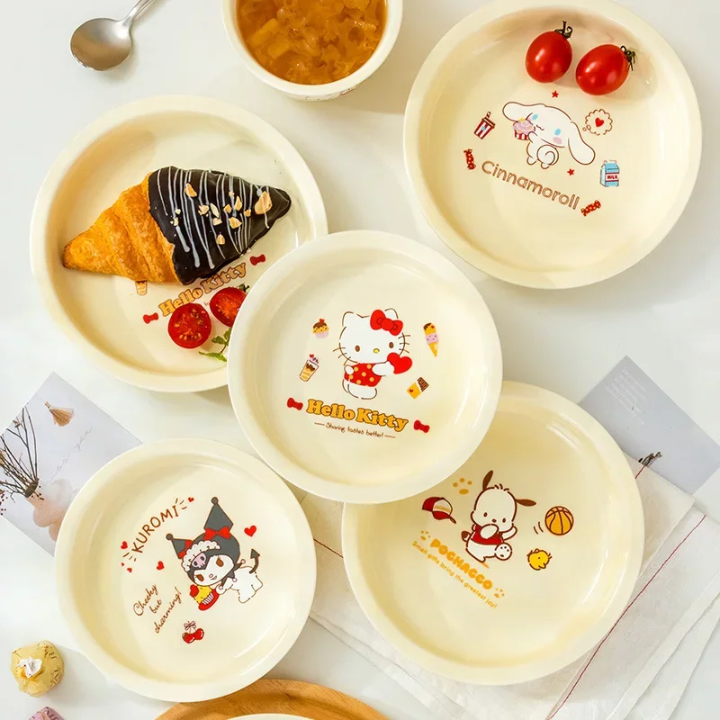 Miniso аниме Sanrio Мультфильм HelloKitty кремовая Тарелка обеденная тарелка для дома 8