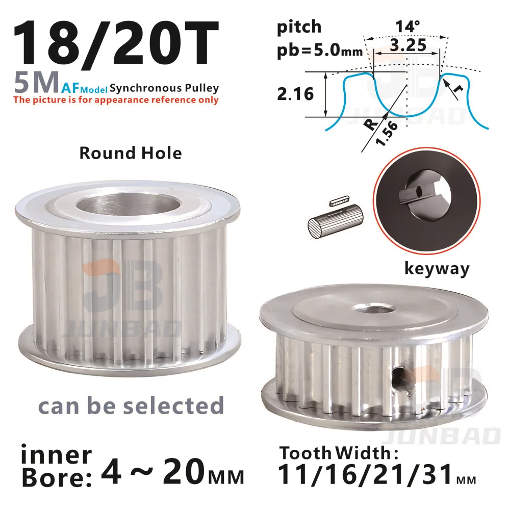 HTD5M AF модель 18T 20-зубчатое синхронное колесо ширина 11 16 21 27 мм отверстие 4 5 6 8 10 14 15