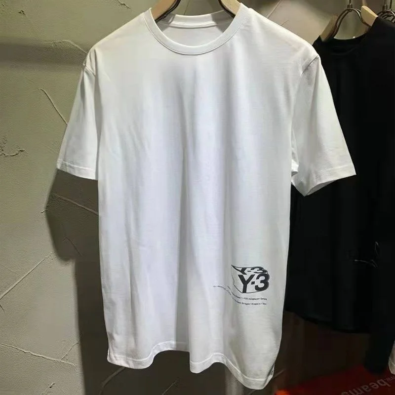 

Yamamoto Yohji Tshirts Fashion Brand Poster Printed Casual Short Sleeve Summer T-shirt Y3 Geminate Men And Women Couples Tee