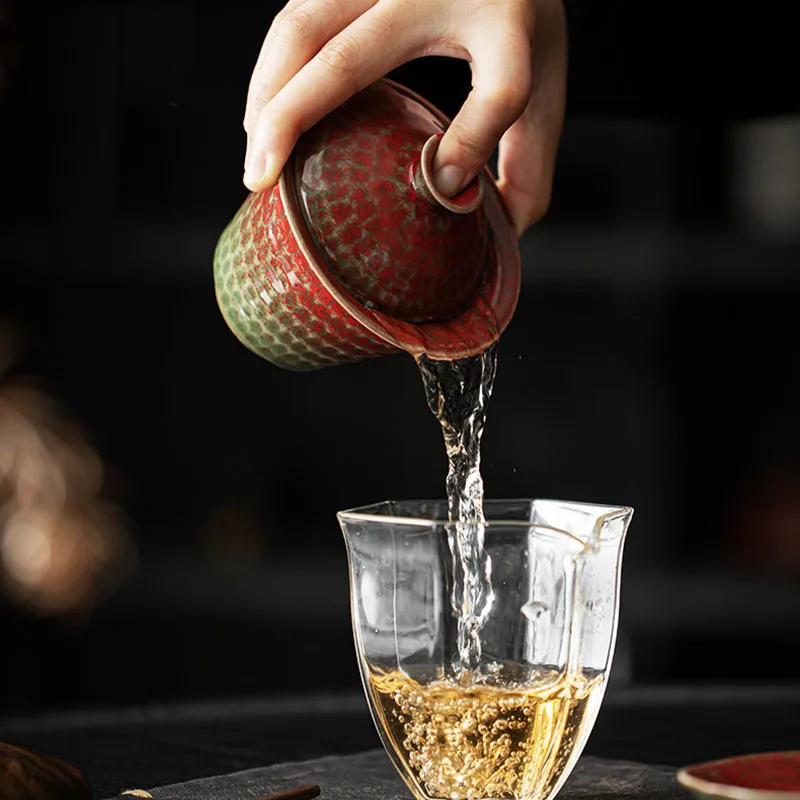 Керамическая гайвань с красной печью