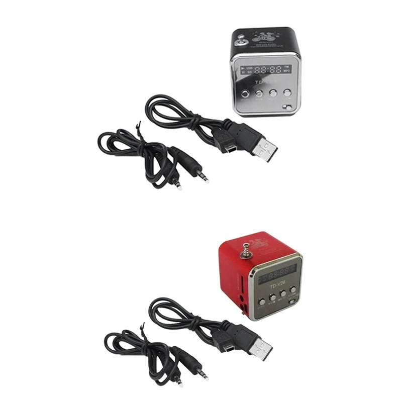 Цифровой портативный мини Fm-радиоприемник TD-V26 Беспроводная колонка с поддержкой