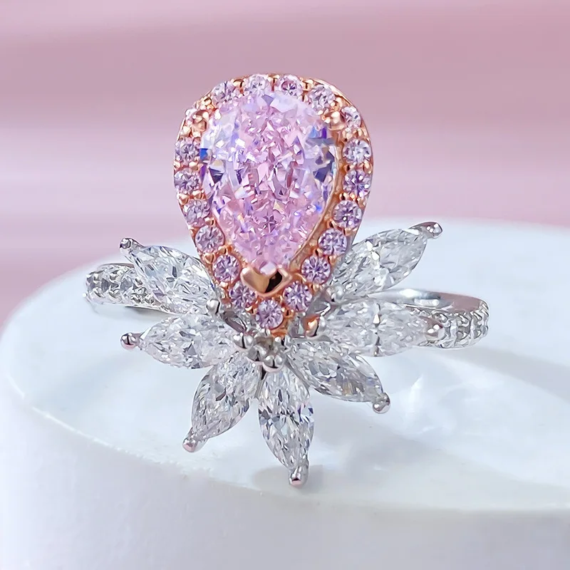 

Новый импортный Высокоуглеродистый алмаз Mingyuanfeng 6*8 мм капли воды Ледяной цветок резка сладкий стиль INS