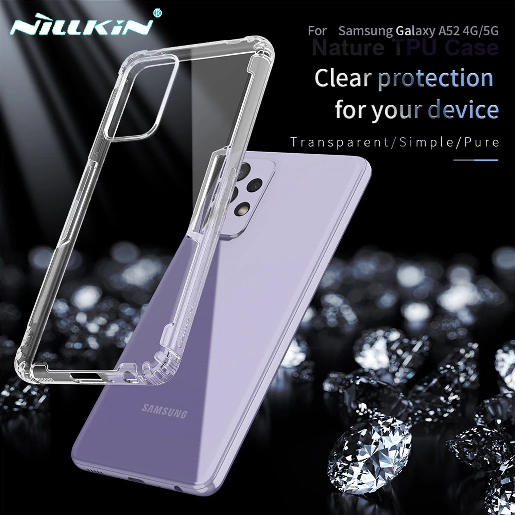 

For Samsung Galaxy A52 A72 A52S 4G 5G Case Nillkin Nature Transparent Case Soft Silicon TPU Phone Back Cover For Samsung A52 4G