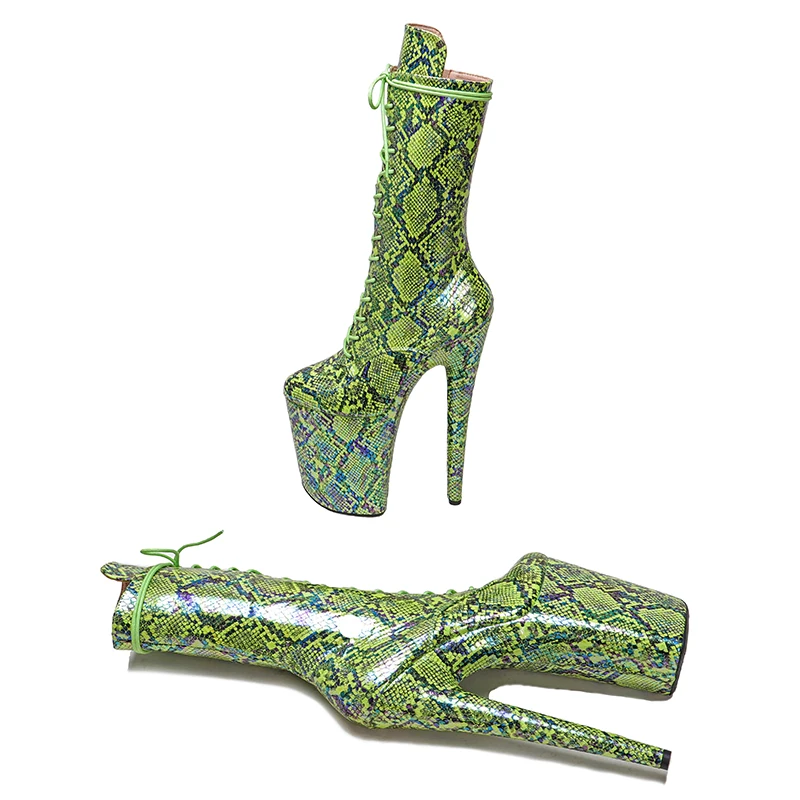 Leecabe  23CM/9inches Leopard Pole dance shoes High Heels Pole Dance boot