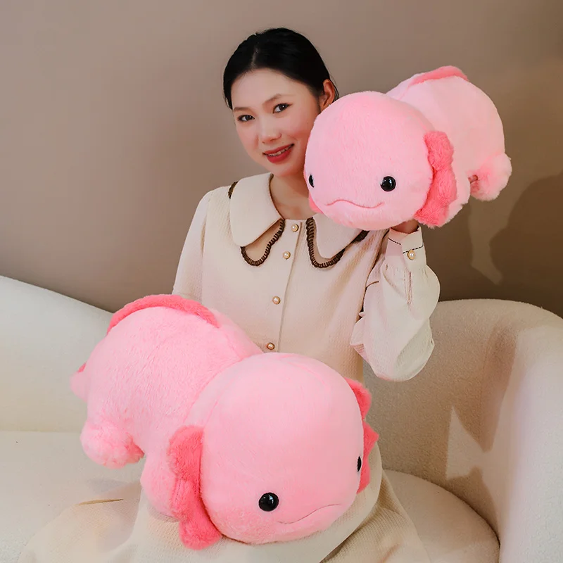 45/60cm New Pink Axolotl Plush Toy Soft Stuffed Animal Pillow Plushie Chubby Dolls Gift Home Decoration