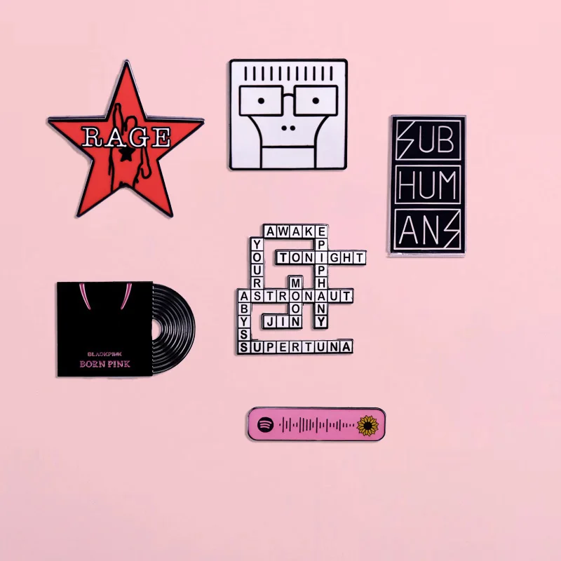 Эмалированная брошь в виде музыкальной песни металлический значок ювелирное