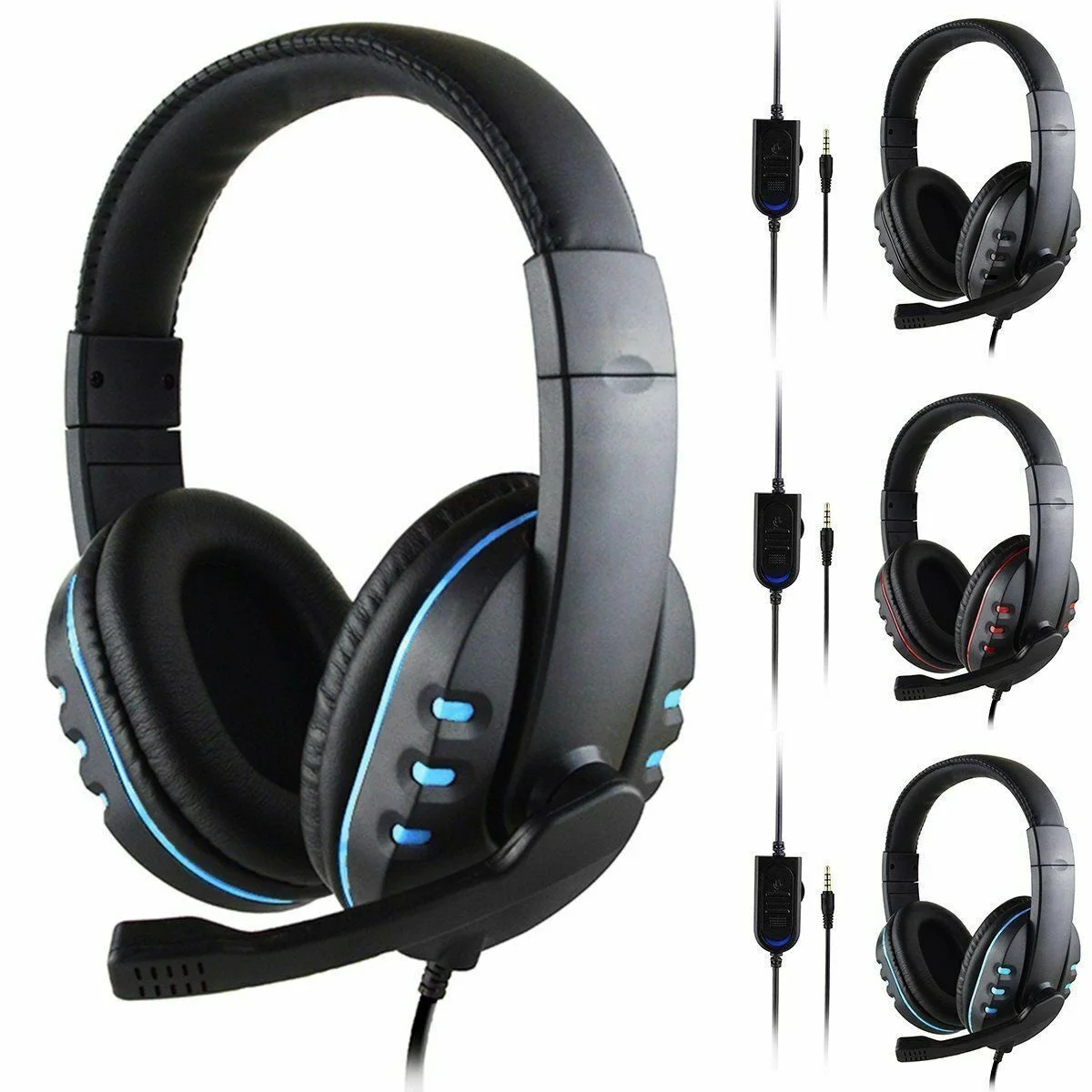 

WIRED GAMING HEADSET EARPHONE WITH MICROPHONE HEADPHONE FOR XBOX-ONE PS4 UK