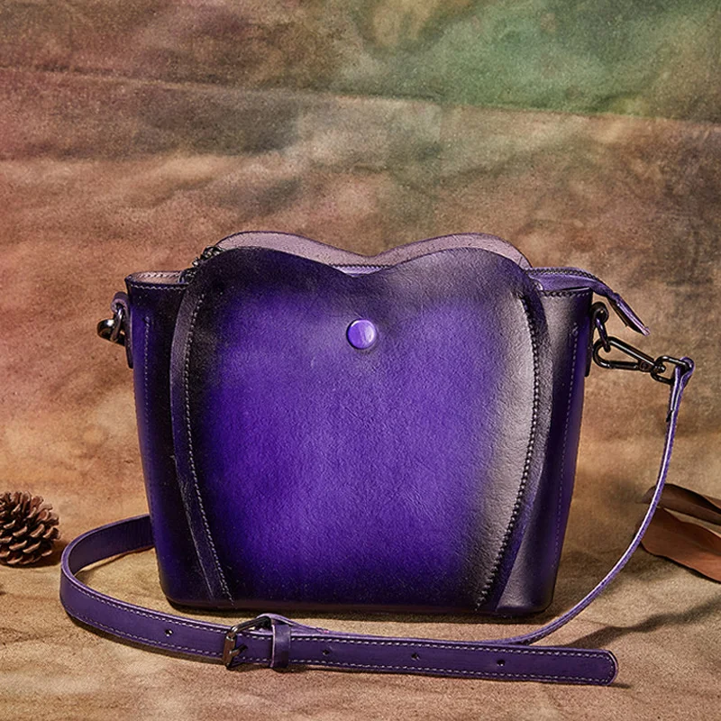 

2020 New Genuine Leather Women's bag embossed hand painted head leather hand messenger bag
