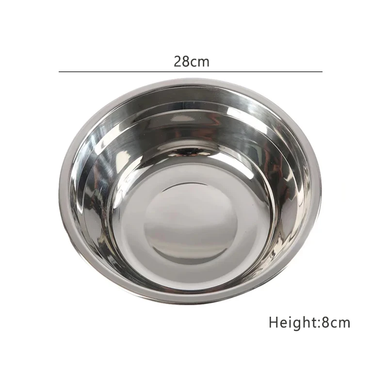 Круглая кухонная миска для приготовления пищи и выпечки из нержавеющей стали