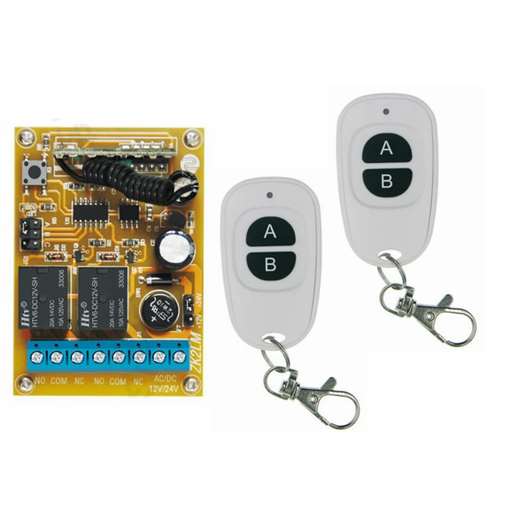 

2 IN 1 Mini DC 12V 24V 10A 2CH 2 CH RF Wireless Remote Control Switch System Transmitter + Receiver 315/433 MHz