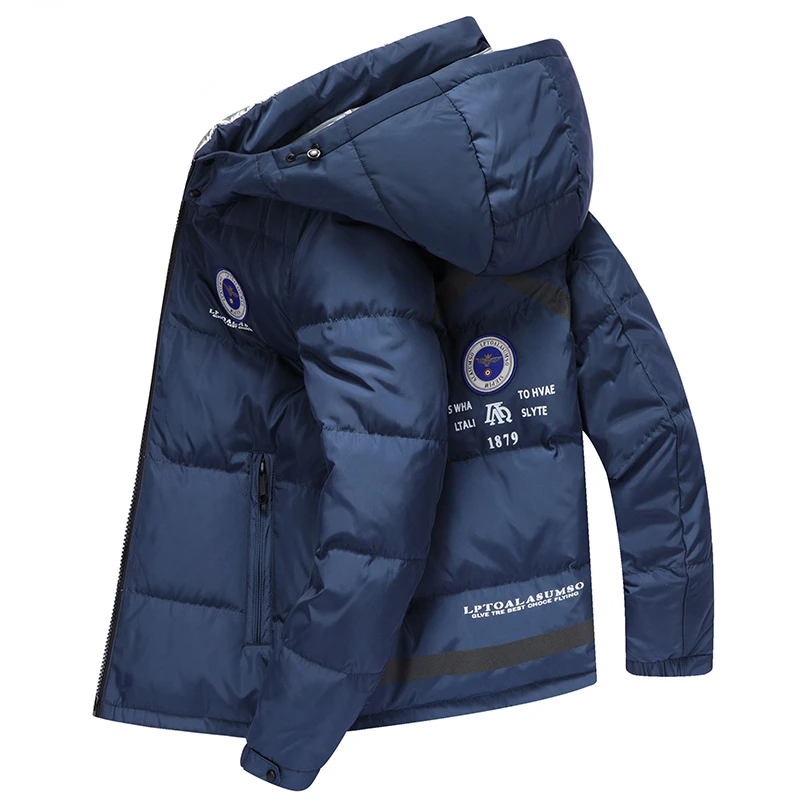 High Quality Down Jacket Men's Hooded Autumn and Winter White Duck Down Men's Middle-aged and Young Down Jacket Warm Jacket