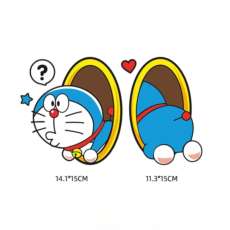 Мультяшные наклейки на окно автомобиля Doraemon, наклейки на крышку багажника, милые аниме, водонепроницаемые наклейки для украшения мотоцикла