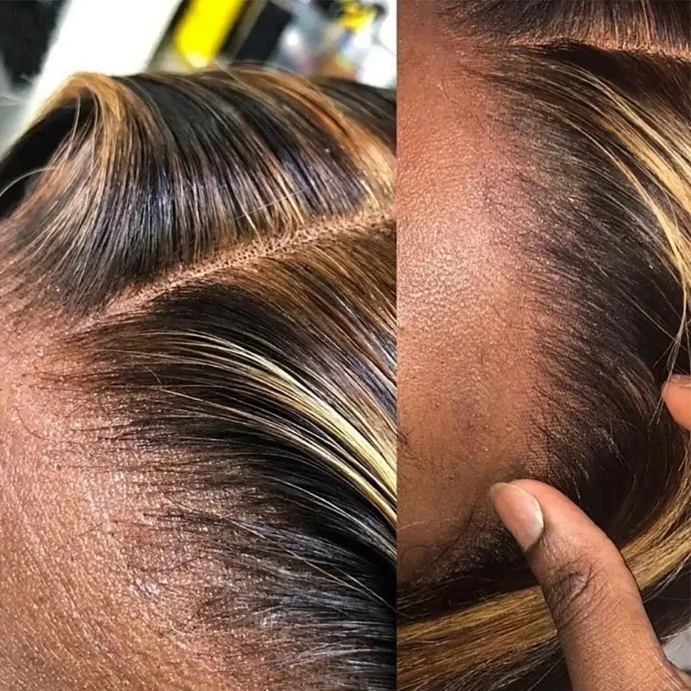 Парик из натуральных волос с эффектом омбре 13X 4 24 дюйма