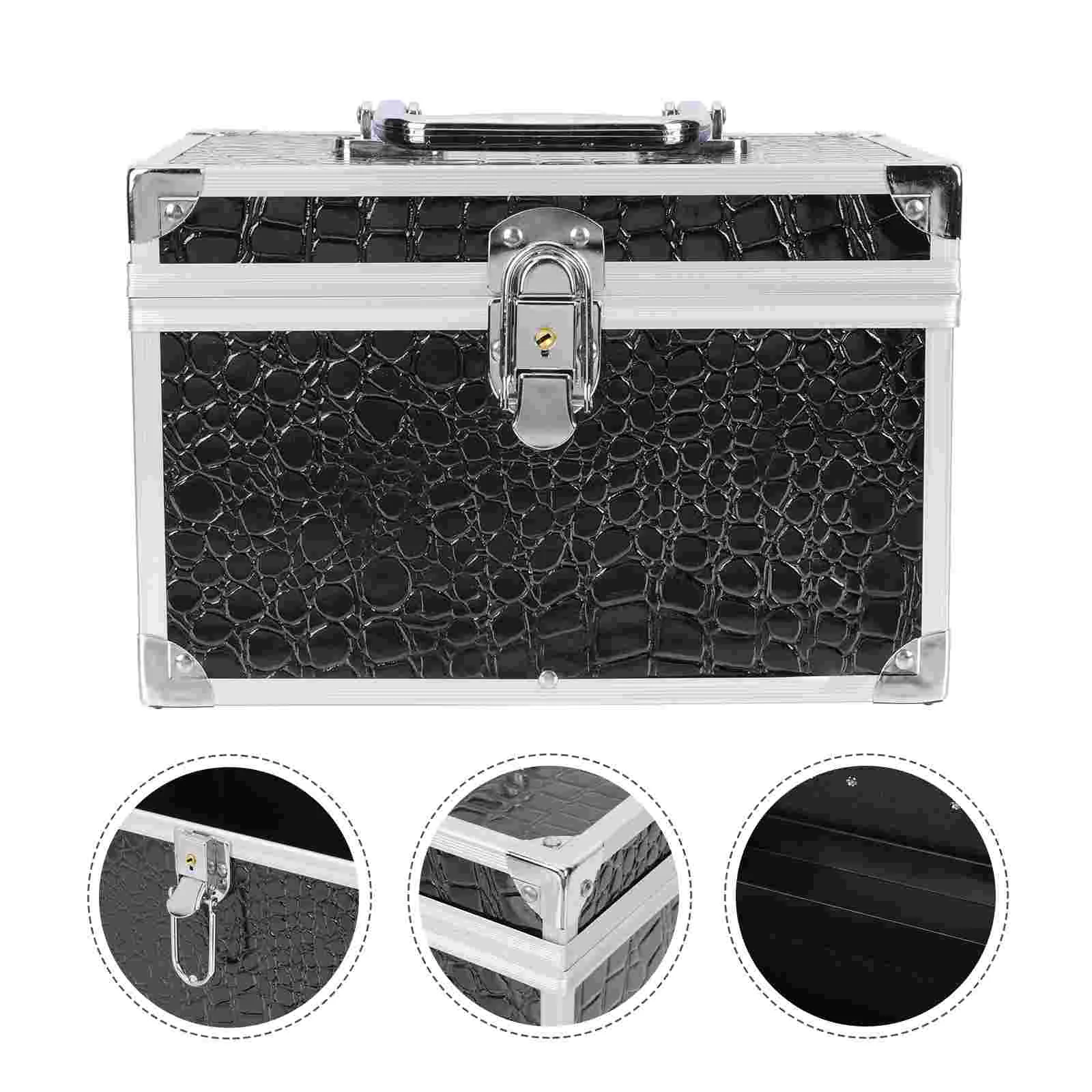 

Pedicure Kit Handheld Storage Case Portable Container Accessory Convenient Metal Bins
