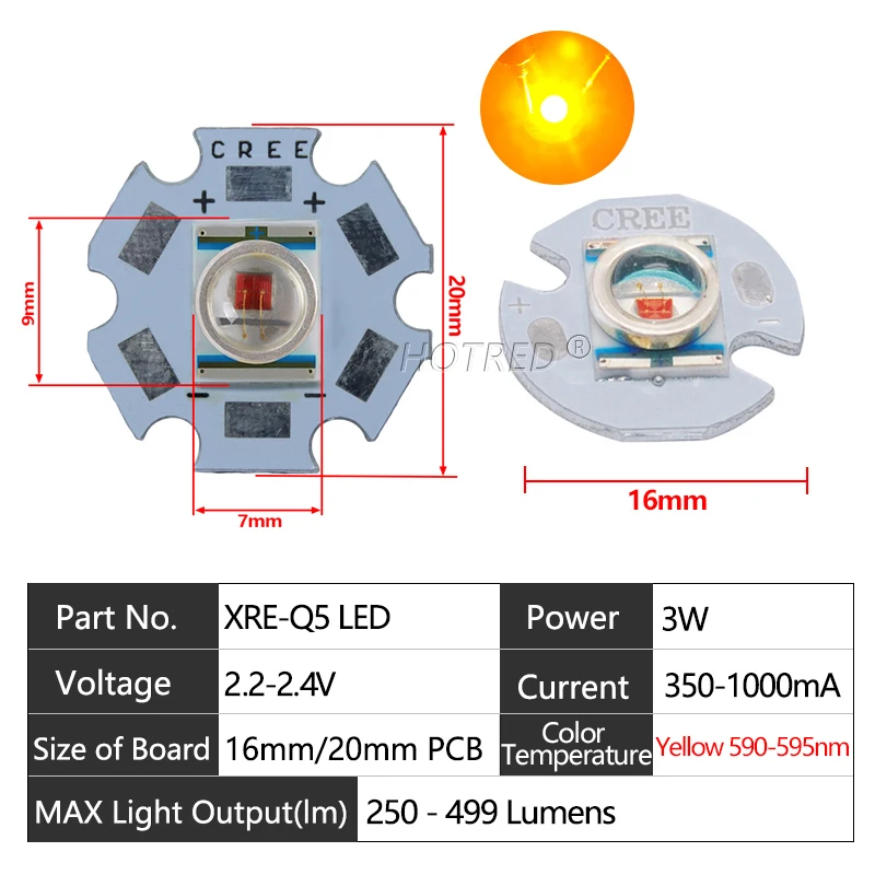 

LED модуль XRE Q5 HotRed 3 Вт