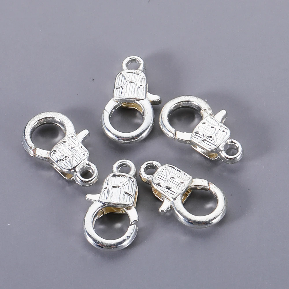 10pcs/lot Zinc Alloy Gold Sliver Plated Lobster Clasp Hooks for Necklace&Bracelet Chain DIY Fashion Jewelry Findings Making