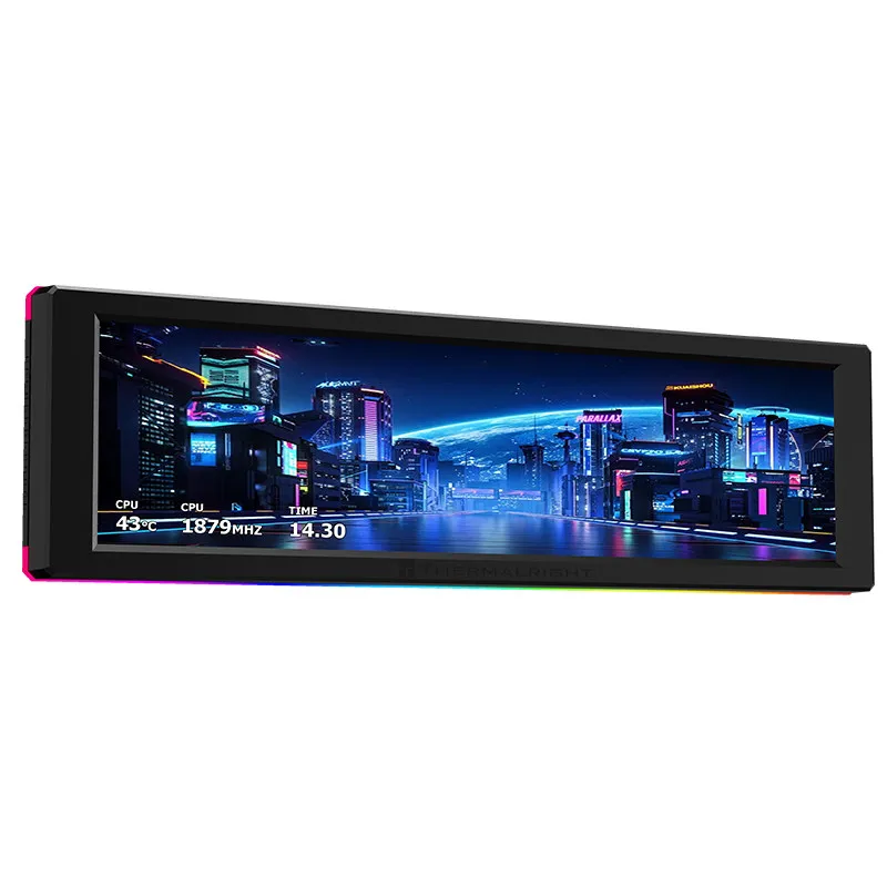 Фото Второй экран Thermalright TROFEO VISION 9.16 ARGB LCD для корпуса ПК, магнитное крепление, IPS-дисплей с разрешением 1920*480. №3