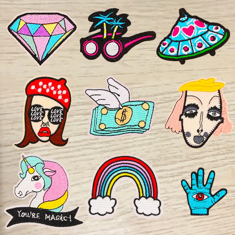 

Iron on Patches Fashion Cloth Patch Embroidery Clothing Bag Shoe Hat Patch Appliques for Clothing Sewing Patterns Cute Patches