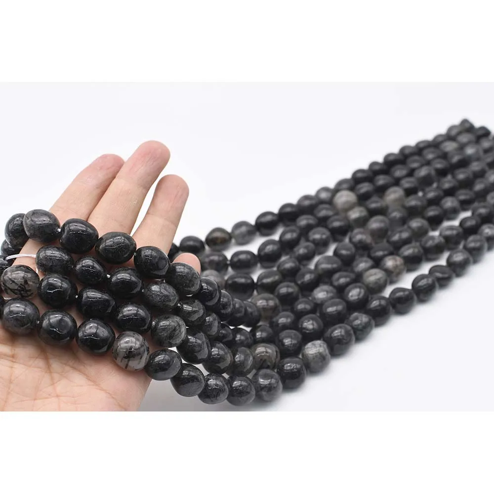 

12x14mm Natural Smooth iolite irregular Oval Stone Beads For DIY necklace bracelet jewelry make 15 "free delivery