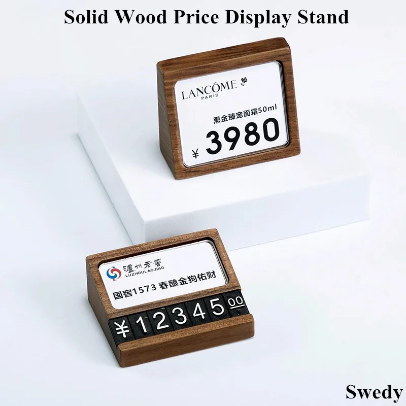 56x47mm Wood Mini Table Menu Holder Display Stand Price Label Ticket Holder Tags Acrylic Sign Holder