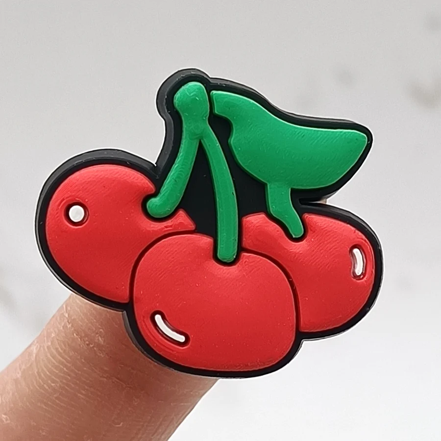 Dropshipping Bee Cherry PVC Shoe Buckle Accessories Funny DIY Shoes Decoration Fit Pins Jibz For Crocs Charms Kids Party Gift