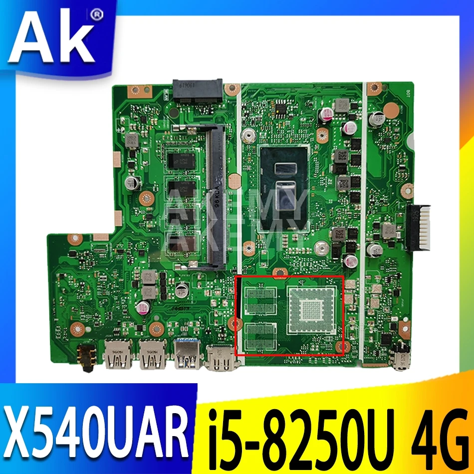 

Akemy X540UAR Laptop Motherboard For Asus X540UB X540UBR X540UA X540UV REV 2.0 MainBoard W/ i5-8250U CPU 4GB RAM