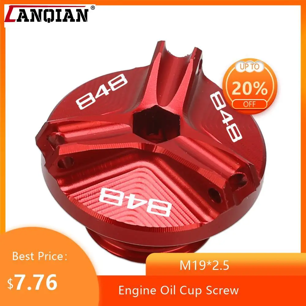 

M19*2.5 Motorcycle Engine Oil Cup For DUCATI 848 07 2008 2009 2010 2011 Filter Fuel Filler Tank Cover Cap Screw Frame Hole Plug