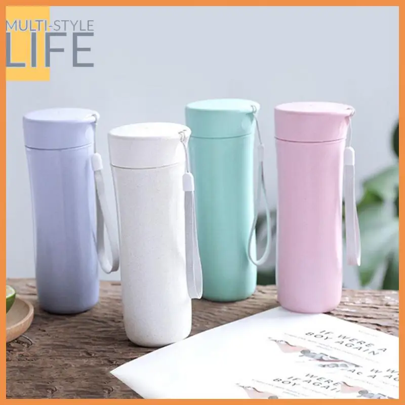 

450ml Wheat stalks Drinking cup frosted plastic leak-proof cup portable men women cute student personality cups
