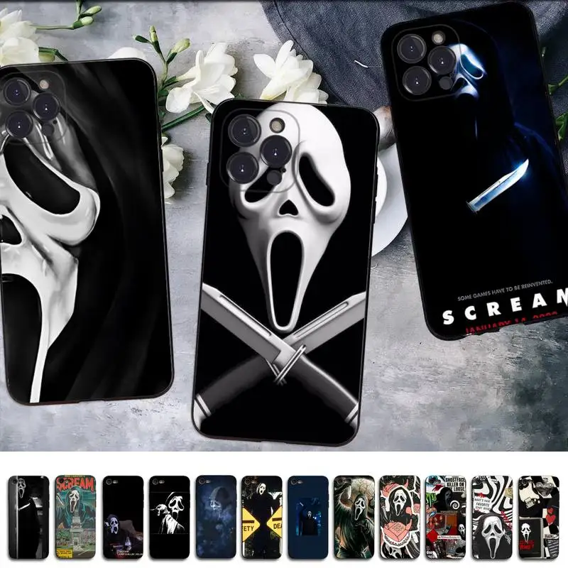 

Scream Ghost Phone Case for iPhone 8 7 6 6S Plus X SE 2020 XR XS 14 11 12 13 Mini Pro Max Mobile Case