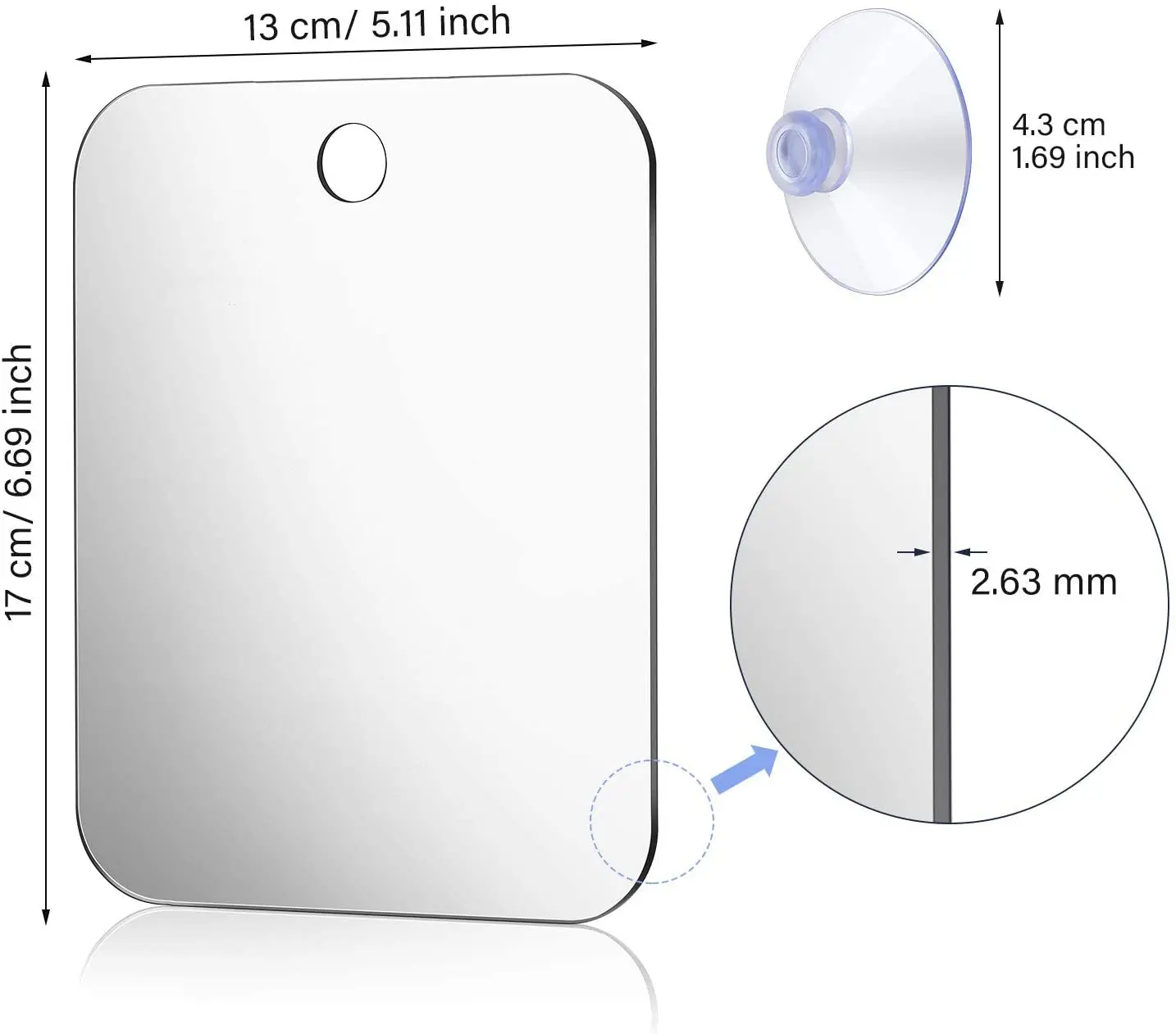 

Зеркало акриловое для ванной комнаты