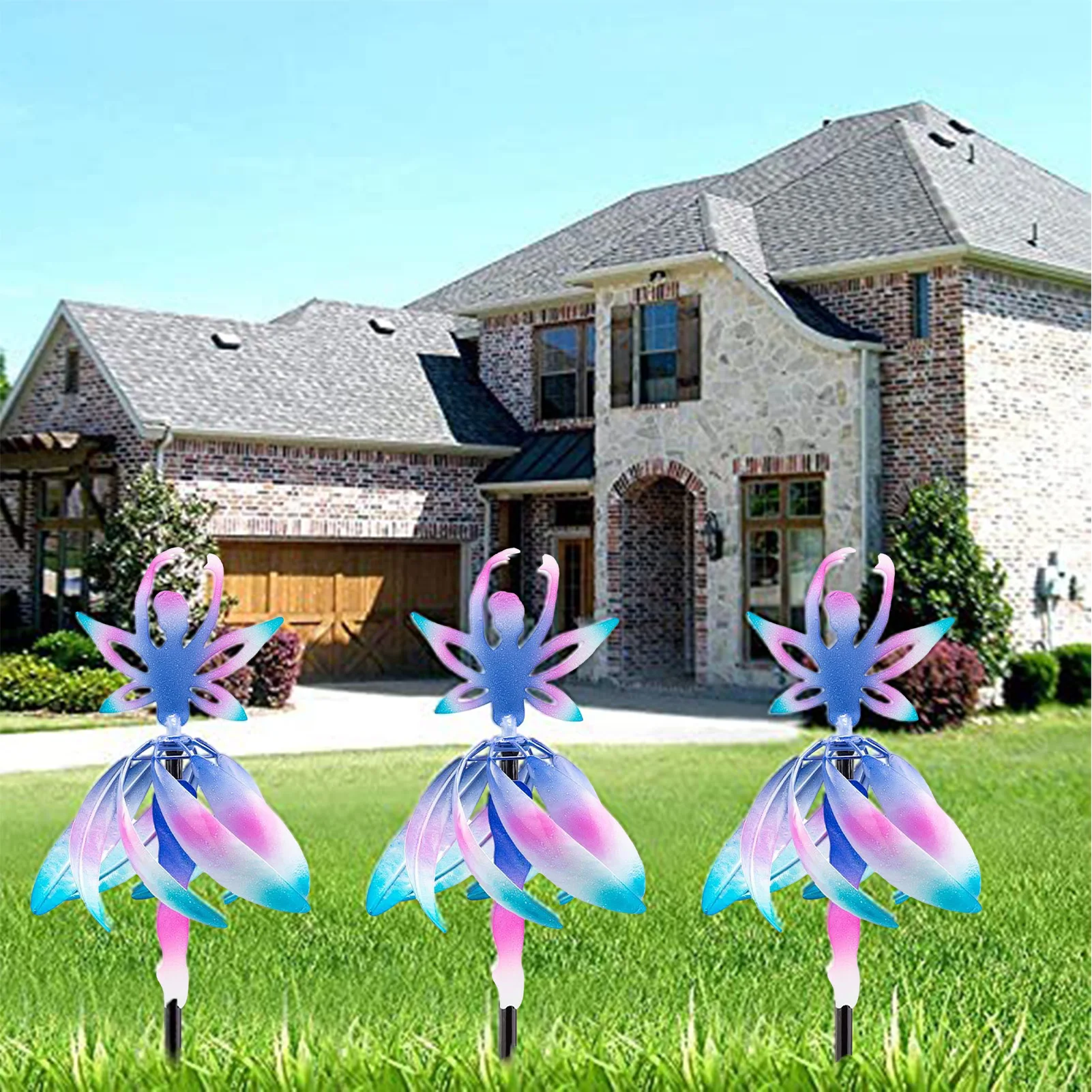 

Fairy Ballerina Wind Spinner Wind Spinner Metal Sculptures Stake Construction Garden Patio Yard Innovative Whimsical Windmill