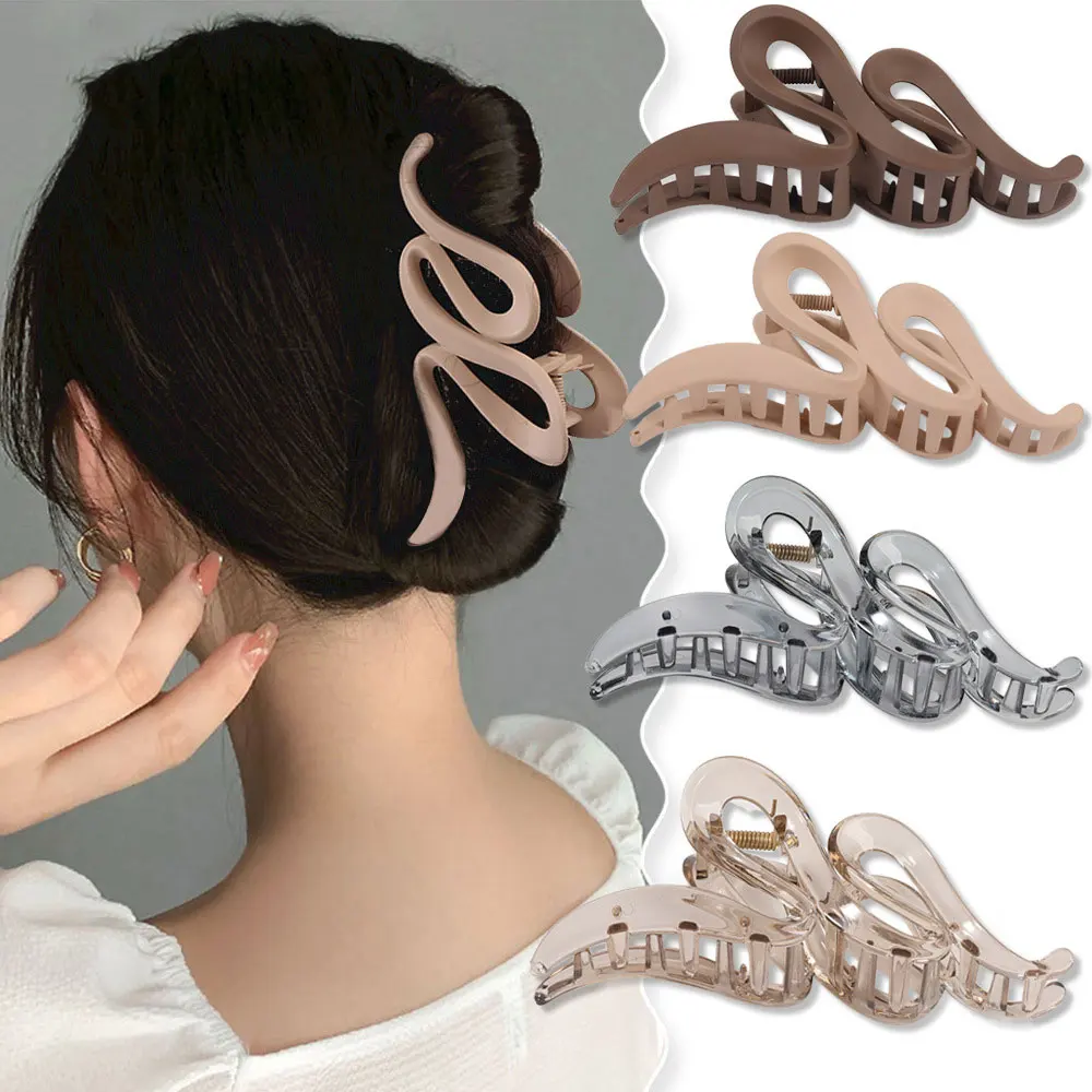 

Frosted Solid Color Wave Hair Claw Hairpin Women Girls Fashion Design Korean Sweet Simple Irregular Hair Clip Headwear Wholesale