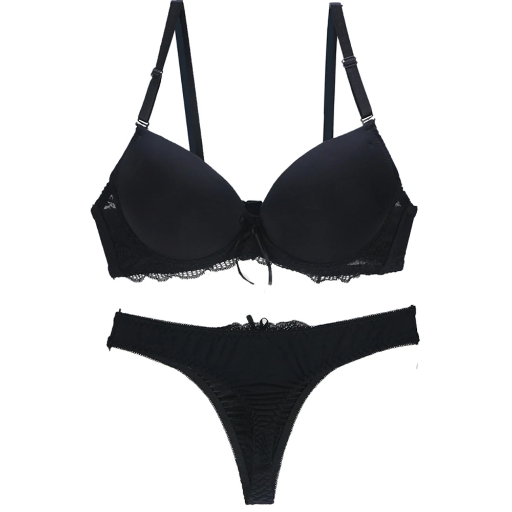 

Bra for Women Set Solid Adjusted Straps Push Up Lace Bra Underwear Women Set Sexy Thong Set 32 34 36 38 40 42 44 A B C D E Cup