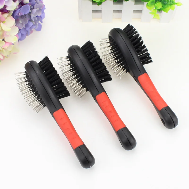 

Double Sided Dog Pin Bristle Brush Pet Shedding Dirt Hair Remover Grooming Comb For Cats Dogs Vj-drop