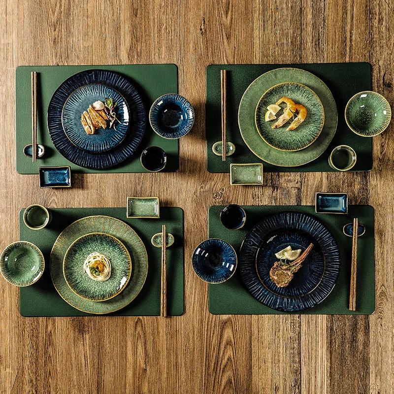 

2 Colors Dinner Table Plates for Food Plate Sets [object Object] Complete Tableware of Dishes Pieces Moroccan Ceramic Dishes