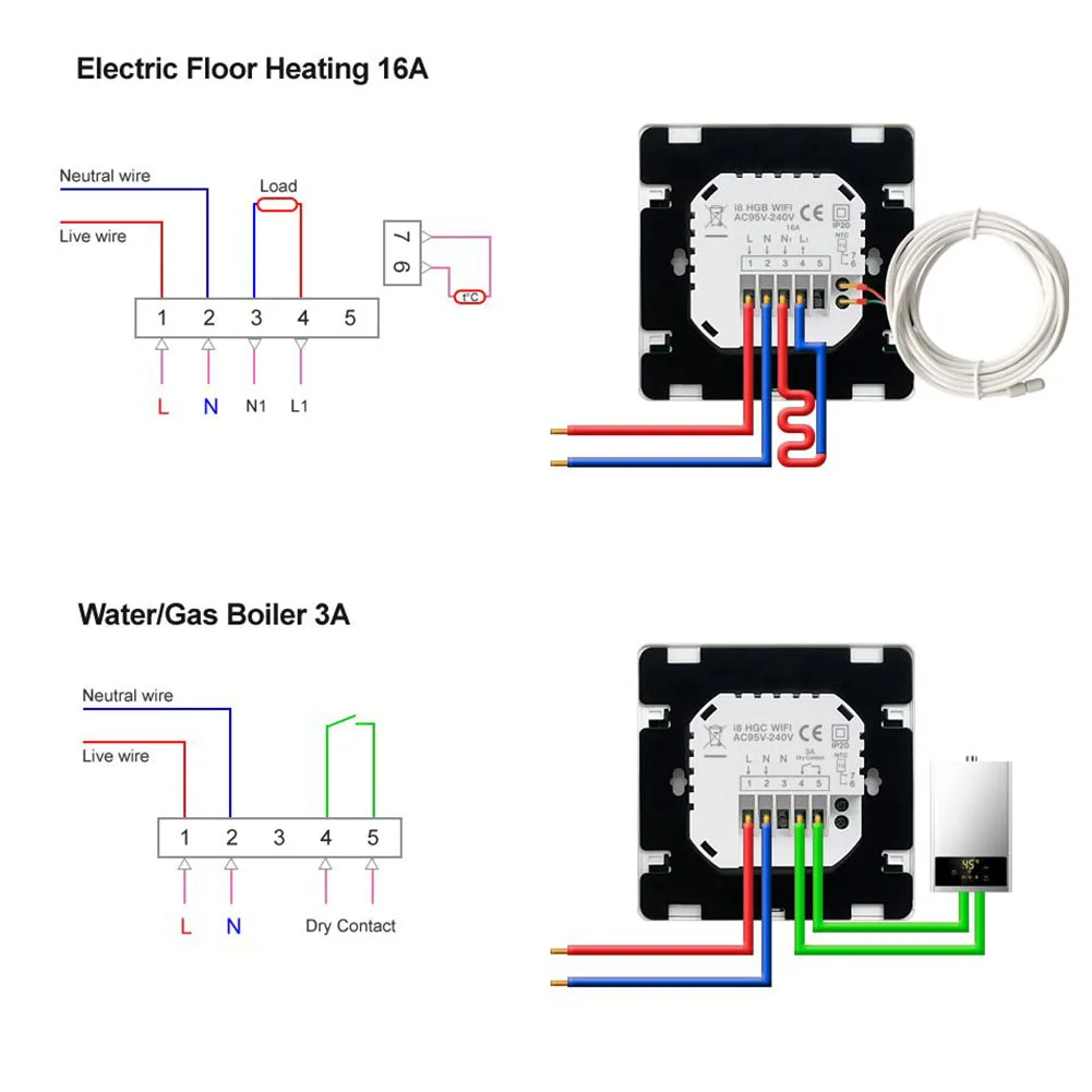 

Smart Home Accessories WIFI Thermostat Controller With App Control Fireproof LCD Digital Temperature Controller