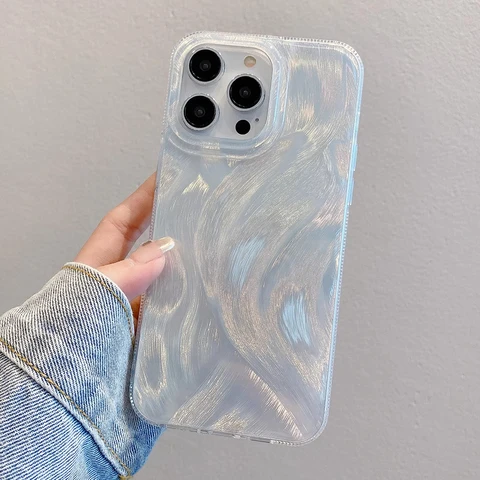 Силиконовый чехол для телефона с градиентным лазером для iPhone 16, 15, 14, 13, 12, 11 Pro Max Plus, полностью противоударный Противоскользящий мягкий чехол-бампер