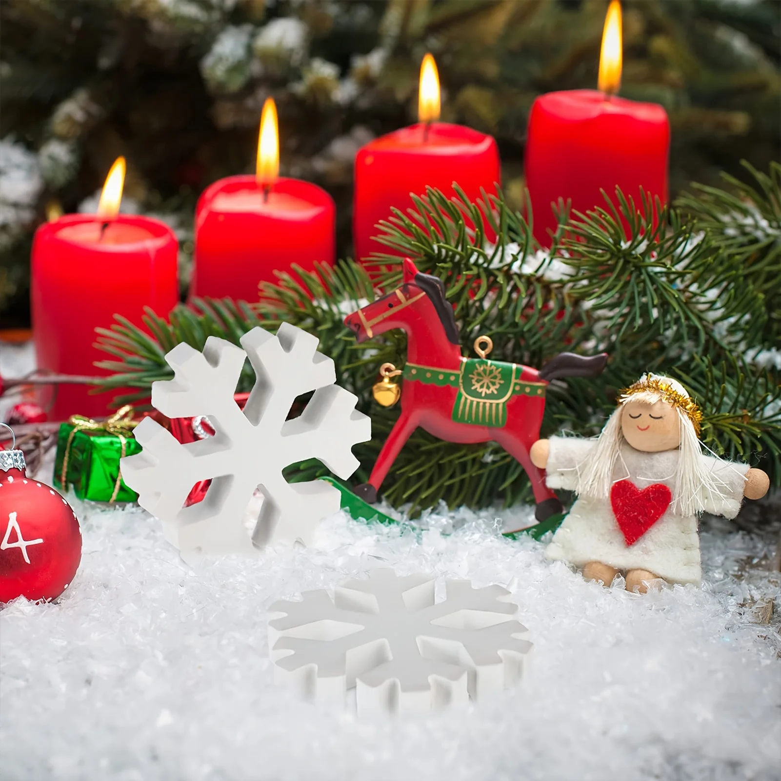 Зимнее украшение для камина со снежинками изысканное качество изготовления