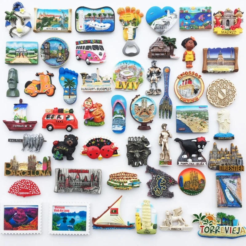 Магниты на холодильник Всемирный туристический Бразилия Краин Чилия Колумбия