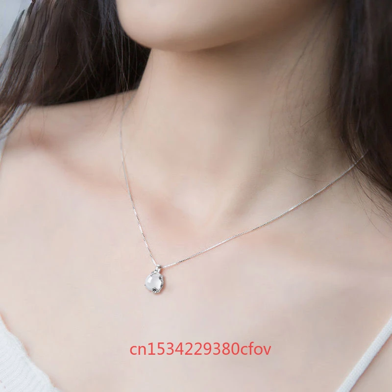 Ожерелье с подвеской в виде цветка сливы из натурального агата и нефрита