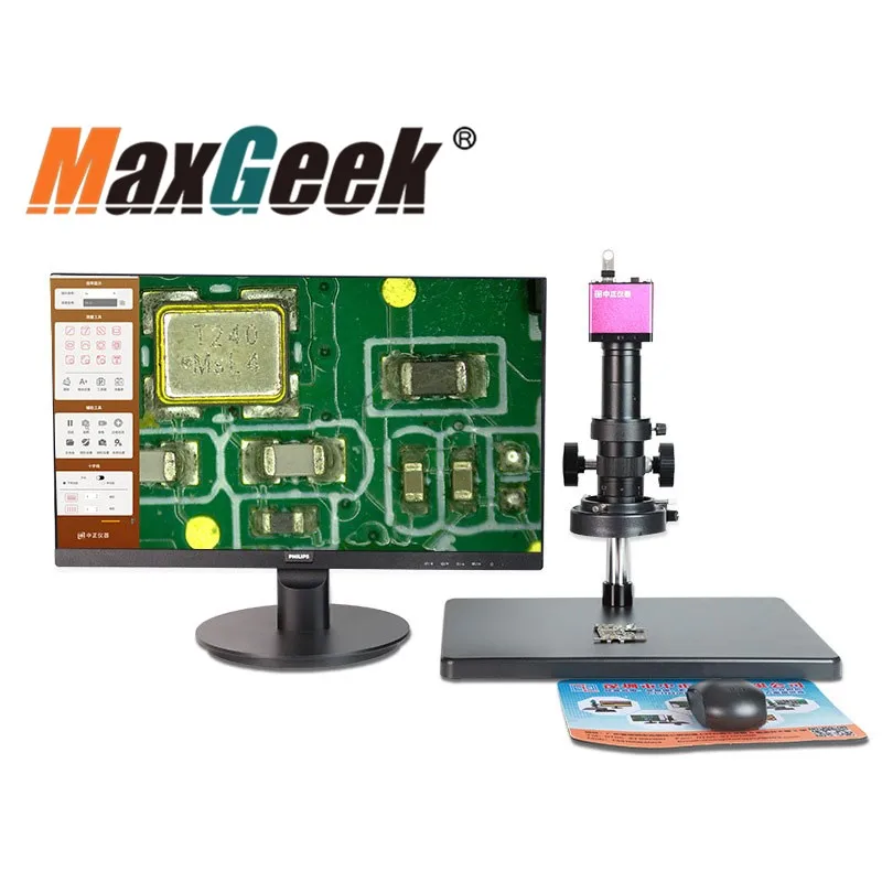 

Maxgeek ZZS-3000HC HD 0.7-4.5X CCD Camera Electronic Microscope HDMI+USB Interface 1/2” for CMOS Sensor with 22-inch Screen