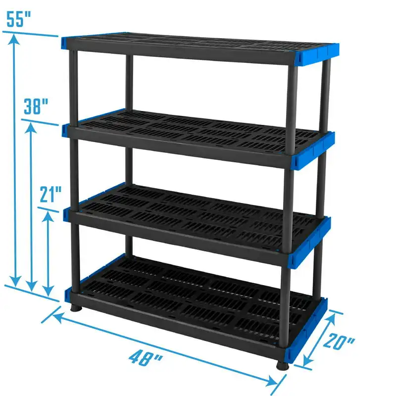 

Tier 20" x 48" Interlocking Plastic Shelving Unit, Black
