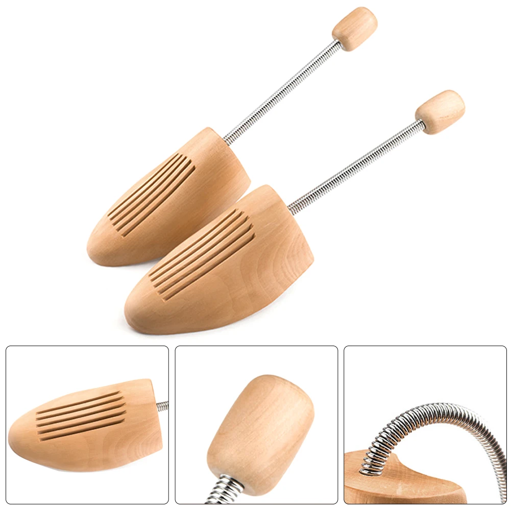 2pcs Man Women Natural Wood Durable Shoe Trees Foot Grinding Non Slip Portable Boots Easy To Use Stretch Extender Professional