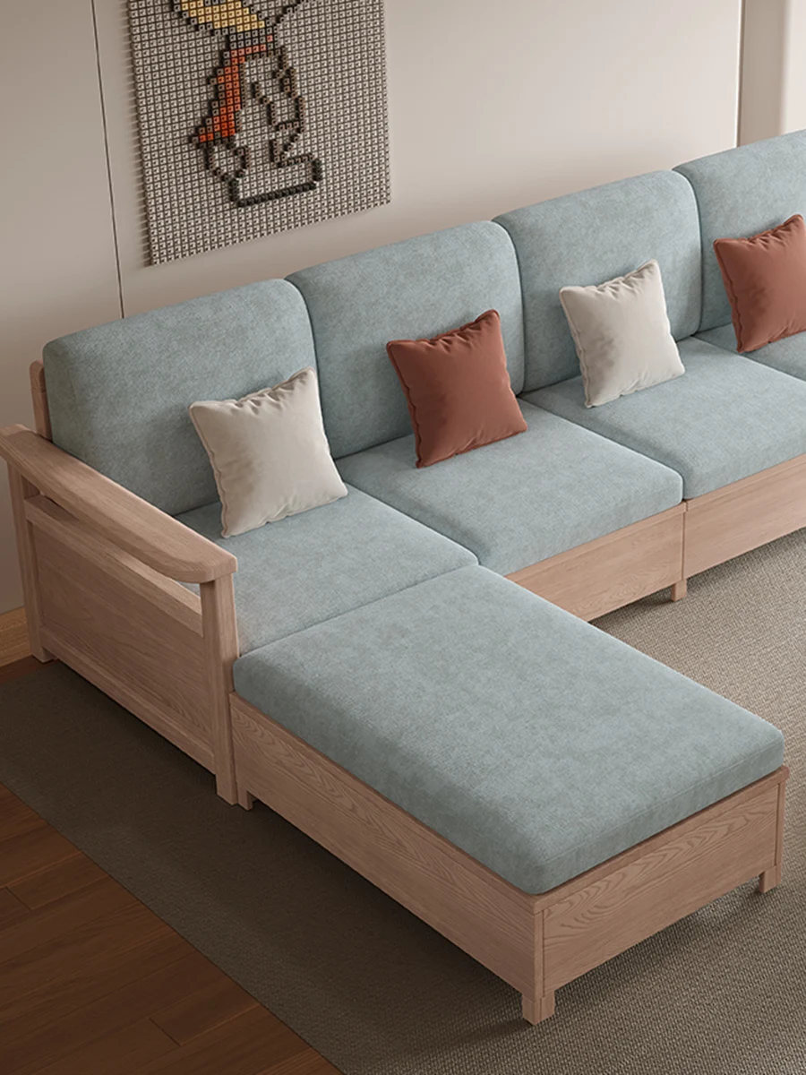 

Диван из массива дерева Ash all, нордический современный минималистичный диван для гостиной в нордическом стиле для зимы и лета, двухфункциональный большой и маленький высокий ящик, Диван для хранения