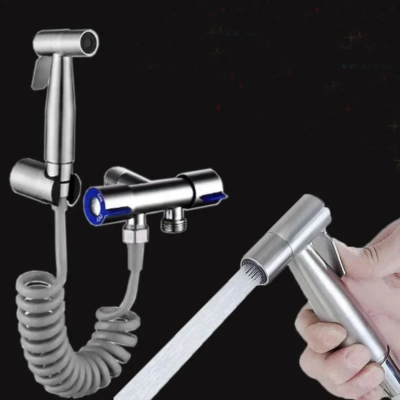 

Toilet Sprayer Gun Stainless Steel Hand Bidet Faucet for Bathroom Hand Sprayer Shower Head Self Cleaning Bathroom Fixture