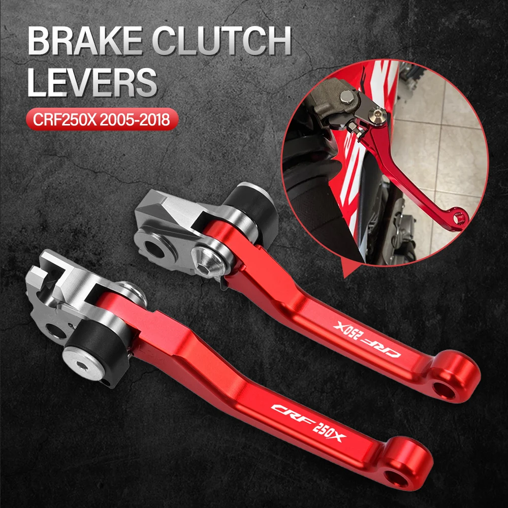 

Алюминиевые рычаги тормозной муфты для HONDA CRF250X 2005-2018 2017 2016 CNC, поворотные складные рычаги тормозной муфты с логотипом CRF250X